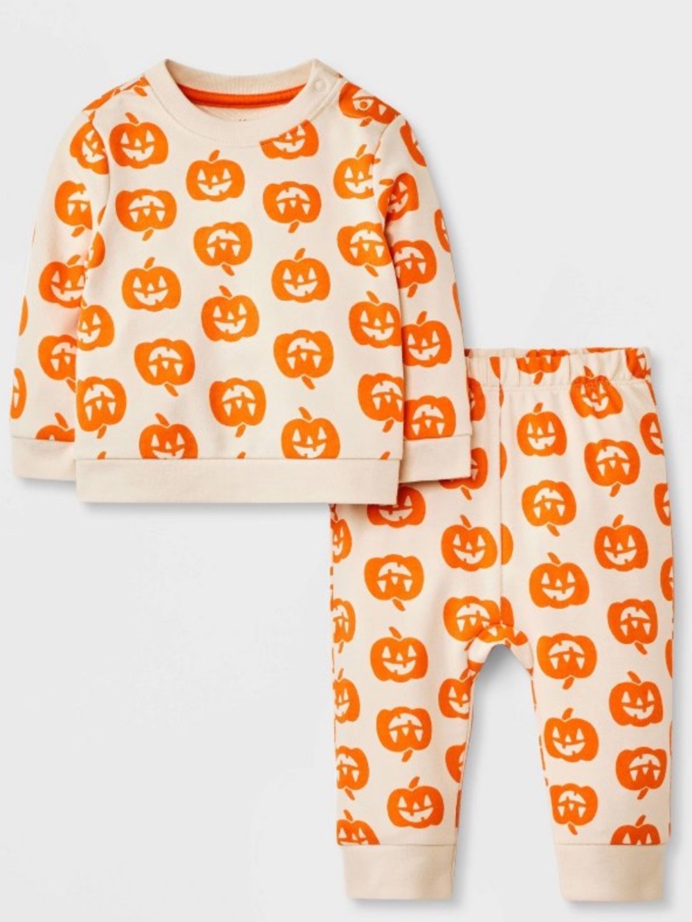 🎃 NWT Cat & Jack Pumpkin Sweatshirt & Jogger Pants Set - Halloween Sweatsuit 🎃